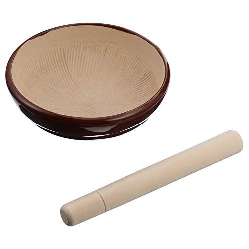 Hemoton Garlic Garlic Ripple Ridge and Pestle Set Grinding Bowl Crush Pot Garlic Mincer Masher for Crushing Mashers Mixer Mixer
