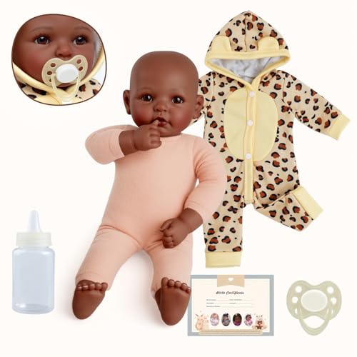 Muñeca Bebé Negra Realista de 17 Pulgadas BABESIDE miniatura 6