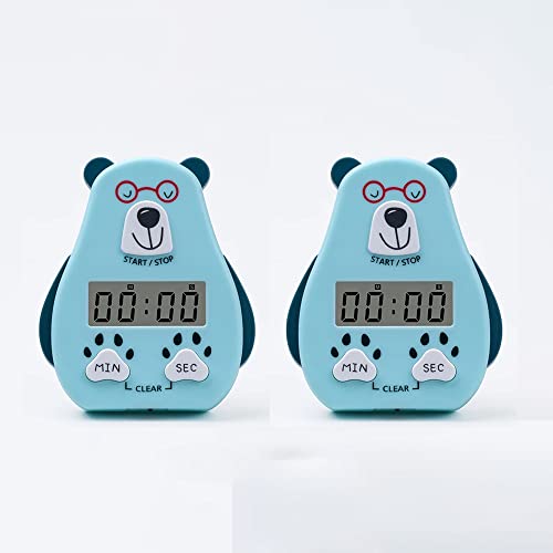 Image of YELONA Pack of 2 Kitchen Timer, Timer for Kids, Digital Timer for Cooking, Egg Timer, Magnetic Desk Timers for Teacher, Classroom, Exercise, Bathroom, Oven, Baking, Table, Productivity - Sky Blue