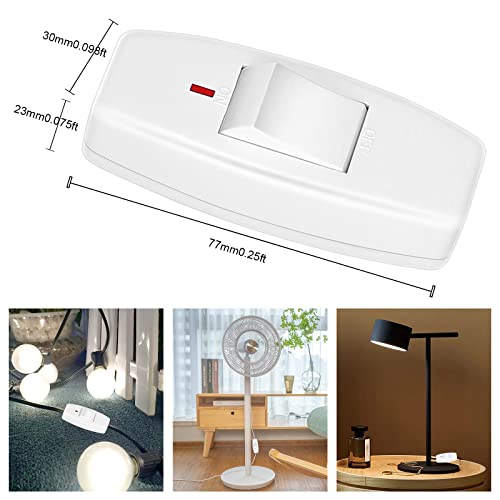 Inline Cord Switch, Xgjuce Button In Line Cord Appliance Switch,Rated 6A Lamp Cord Rocker Switch,For Lamp Inline On Off Switch For Small Appliance Or Bedroom Table Lamp Desk 2 Pack #TOP5