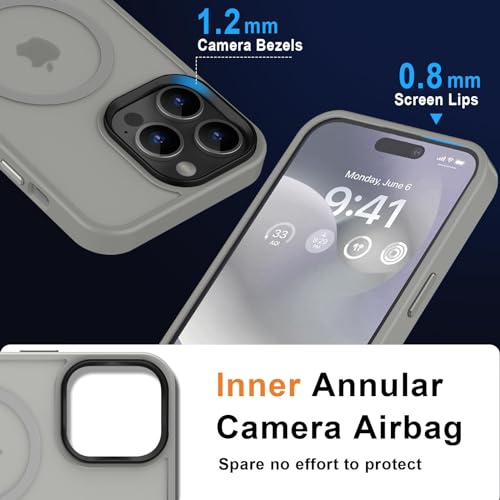 Image of MOCCA Magnetic Shockproof for iPhone 14 Pro Max Case,Titanium Gray | 10ft Drop Tested | Compatible with MagSafe | Anti-Slip Matte Finish | Raised Camera & Screen Lip | Ultra-Slim Design