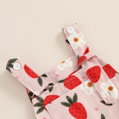 Baby Girl Overalls Romper Floral Print Sleeveless Suspender Jumpsuit Summer Clothing4