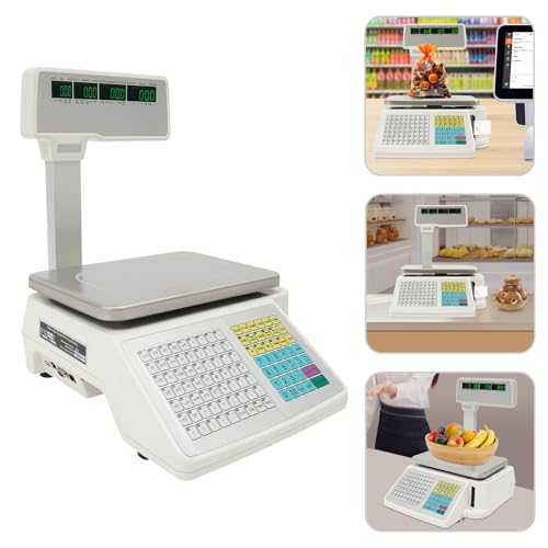 Báscula electrónica comercial con impresora térmica y pantalla LED miniatura 2