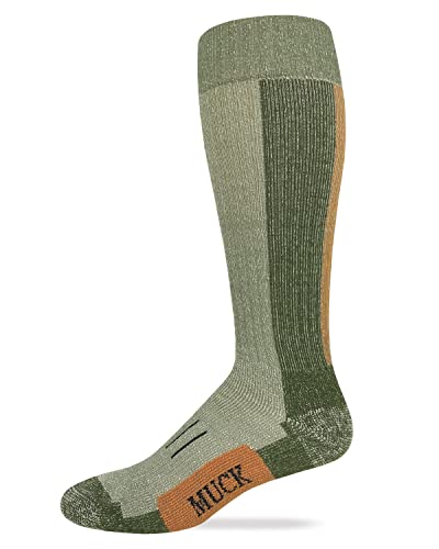 MUCK Boot Mens Merino Wool Heavyweight Over The Calf Seamless Toe Boot Socks 1 Pair Pack