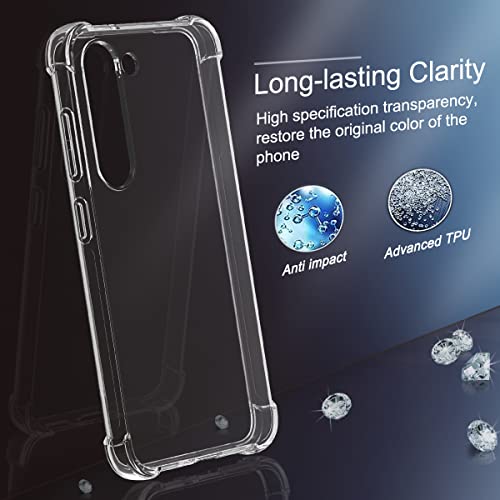 Image of for Samsung S23 5G Case,Samsung S23 5G Phone Case Clear Transparent Reinforced Corners TPU Shock-Absorption Flexible Cell Phone Cover for Samsung S23 5G - Transparent