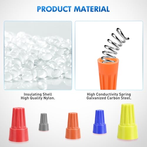 Image of Nilight 120PCS Orange Wire Connectors Kit 18-16 AWG Electric Wire Caps Insulating Insert Twist Electrical Wire Terminal with Spring for Connect Electrical Wiring Automotive Car Truck Boats Marine