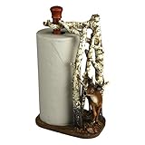 Rivers Edge Products Countertop Paper Towel Holder, Unique Resin and Wood Paper Towel Holder, Novelty Napkin Roll Holder for Counter, Giftable Animal Paper Towel Stand, Deer