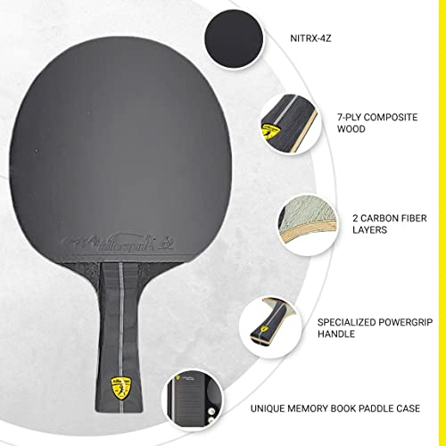 Killerspin Impact D9 Powergrip Table Tennis Paddles, Table Tennis Racket, Ping Pong Paddle Case, Table Tennis Equipment For Intermediates/Advanced Players, 7-Ply Wood #TOP1
