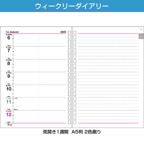 Amazon.co.jp: コレクト 2025年 手帳・ダイアリー 日記リーフ