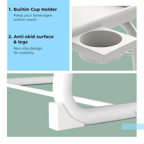 Image of Lifelong Adjustable Laptop Table | Tray Table for Bed & Sofa | Folding Dinner Tray with 6 Height & 3 Tilt Angle Settings | Portable Laptop Table | Snack & Meal Desk for Comfortable Use