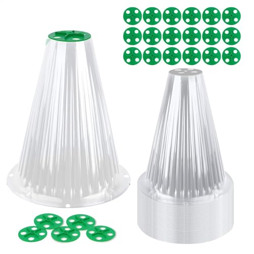 Campana de jardín | 20 fundas protectoras transparentes para plantas con ventilación | Protección contra la congelación, jaula reutilizable para mantener alejados a conejos, pollo, ardillas, pájaros