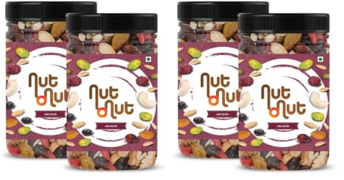 Image of Nut O Nut Healthy Berry Dry Fruit & Nut Mix 500g (250g x 2) -Almond, Cashew, Walnut, Green & Black Raisin, Cranberry, Sunflower Seed, Pumpkin Seeds- Mixnut Dry Fruits Seeds Pack- Superfood Trail Mix