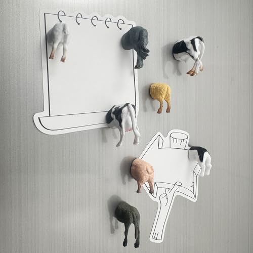 Juego de imanes decorativos de animales de granja, 8 unidades miniatura 6