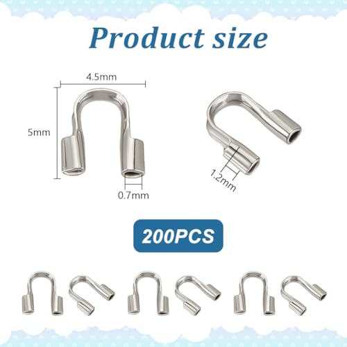 PH PandaHall 200pcs Wire Guardian Protectors 304 Stainless Steel U Shape Wire Guard Loops Thread Protector Wires Protector for DIY Craft Necklaces Bracelets Beading Jewellery Making - Image 2