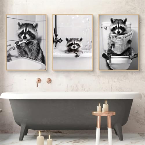 Images décoratives de salle de bain animaux minimalistes affiche murale salon 30 cm