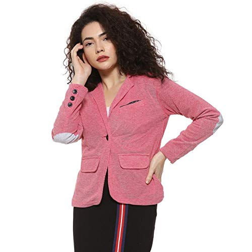 Solid Single Breasted Casual Women Full Sleeve Stylish Blazer (AZWI19_BLAZEPTH_W_PLN_PH_AZ_S) Peach-image-18