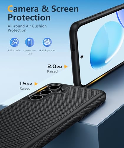 Image of FNTCASE for Samsung Galaxy S25-Plus Case: S24-Plus Dual Layer Heavy Duty Cell Phone Protective Cover Shockproof Rugged with Non-Slip Textured - Military Drop Protection Bumper Tough - 6.7 inch (Black)