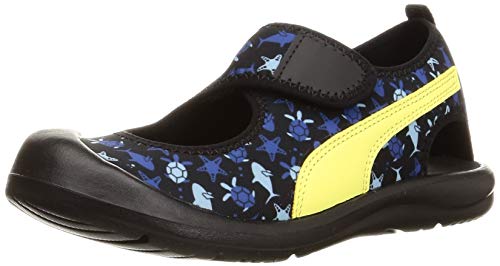 Puma Unisex-Kid Aquacat PS Black-Soft Fluo Yellow Sandal - 1UK (37215709) (B08B2BP1XP) Amazon Price History, Amazon Price Tracker
