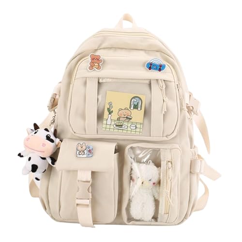 Sac d'école et de voyage à motif dessin animé blanc 43cm