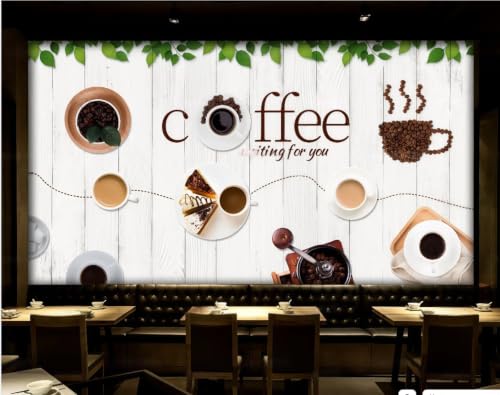 Mural 3D grain de bois rétro grand format 250x175cm pour fond de comptoir - 3