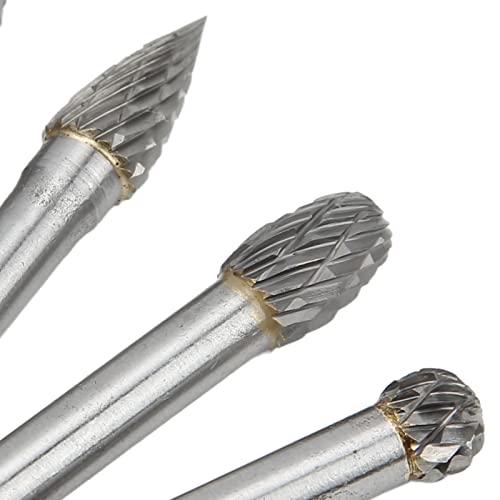 Set de 5 fresas de carburo de tungsteno 6x8mm doble corte miniatura 6