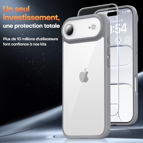 Coque iPhone Air TAURI grise pour éviter les rayures et les bris