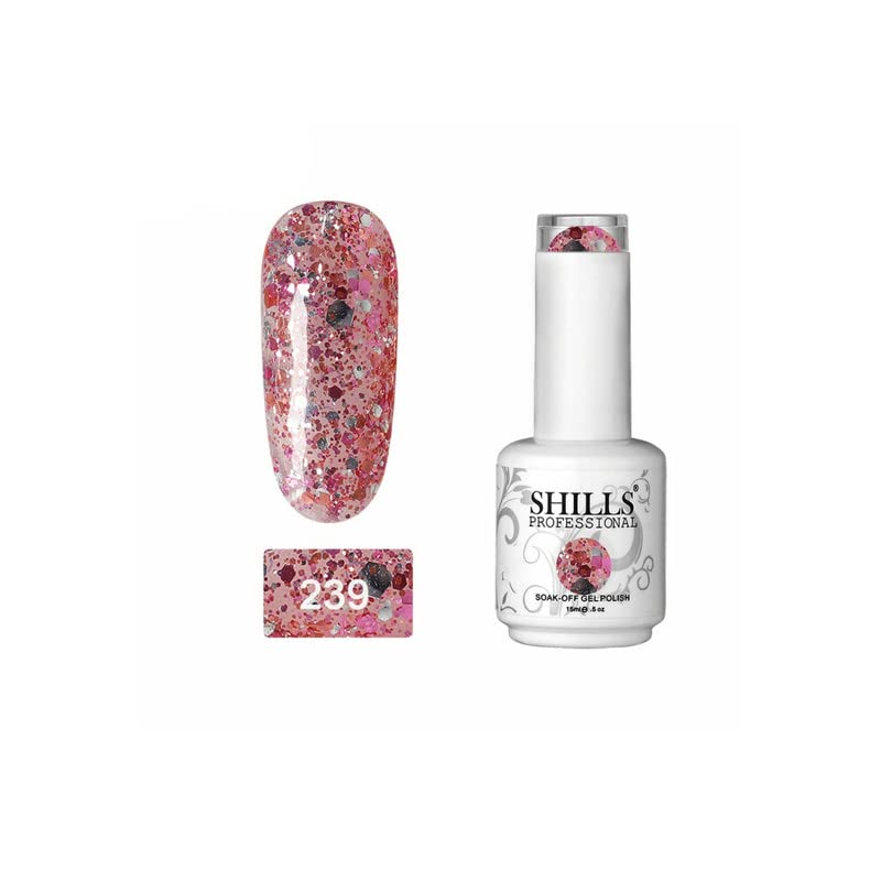 Image of Shills Professional Uv /Led Soak Off Gel Polish (Gel Nail Polish) Glossy Finish Nail Polish Color Shade 239, 15 Ml