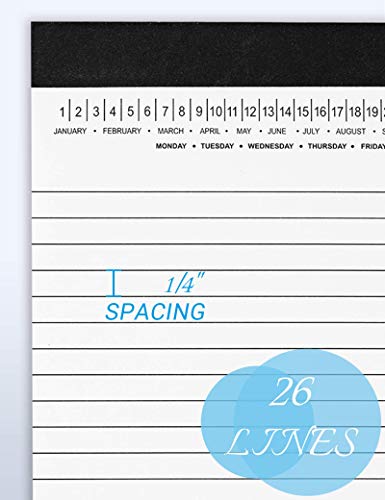 Mymazn Small Legal Pads 5-3/4"X 8-1/2" Notepad With Date On Top, 50 Sheets, 6 Pack, White Lined Paper Mini Memo Pads, College Ruled Writing Pads For Office School #TOP3