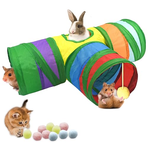 Gobiufy Guinea Pig Tunnels & Tubes Rabbit Tunnel Hides Toy for Small Animal