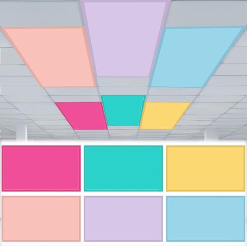 Image of 6 Pcs Light Covers for Ceiling Lights Classroom,Colorful 3 | Magnetic Light Covers Classroom Filters, 4 x 2 ft, Room Office School Supplies, Reduces Fluorescent /LED Glare and Eye Strain