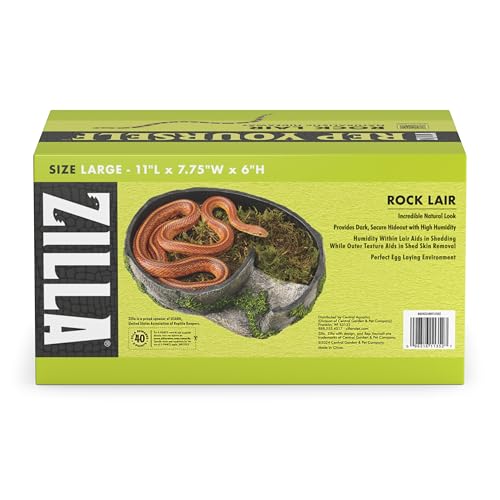 Zilla Pet Terrarium Rock Lair, Reptile Hide for Lizards, Snakes and More, Large