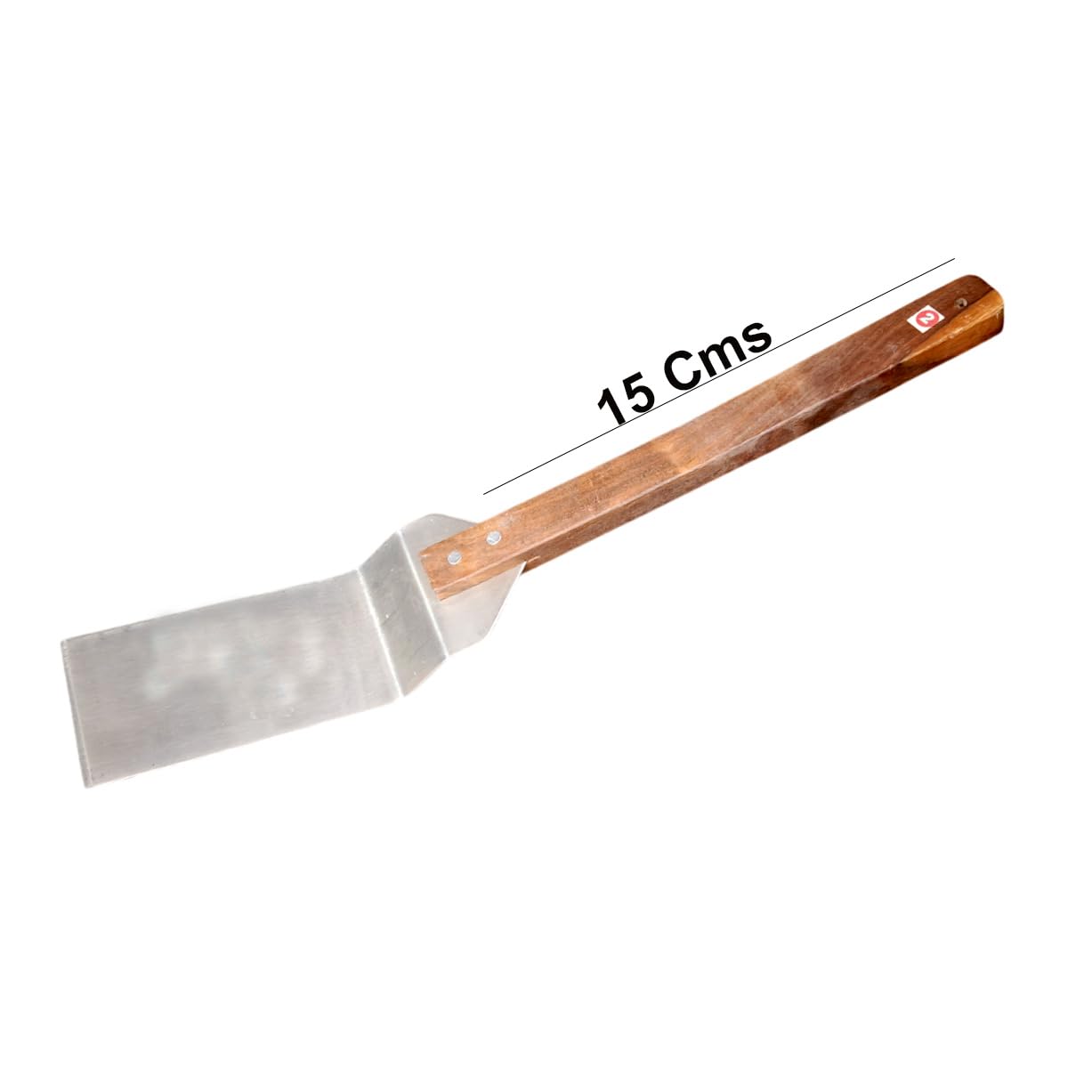 Abee Stainless Steel Pizza Lifter with Wooden Handle - 15 cm | Heavy-Duty Roti Turner, Tandoor Flipper, Grill & Oven Spatula for Indian Kitchen Use | Heat-Resistant & Rust-Free 1