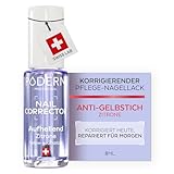PODERM Korrigierender & Perfektionierender Pflege-Nagellack – Zitronen-De-Yellowing | 8 ML – Stellt Klarheit für gelbe und verfärbte Nägel wieder her | Entwickelt von einem Podologen in der Schweiz