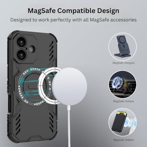 Image of Back Cover Case for Apple iPhone 17 | 360 Protection Mobile Phone Case Mag-Safe | Camera Protection | i Phone 17 Back Case | iPhone17 - Black TPU+PC