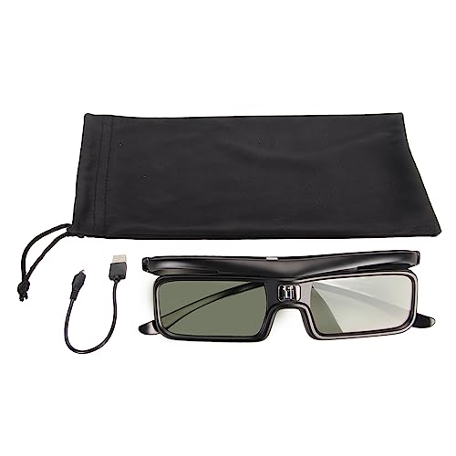 Active Shutter 3D Glasses, 144Hz Rechargeable Eyewear - Compatible with DLP-Link 3D Projectors for Home Cinema & Theater, Ultra-Light Comfort Fit for Long Movie Sessions