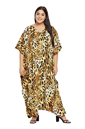 Image of Oussum Women Kaftan Plus Size Polyester Summer Lightweight Caftan Swimsuit Cover Ups Maxi African Mumu Lounge House Dress