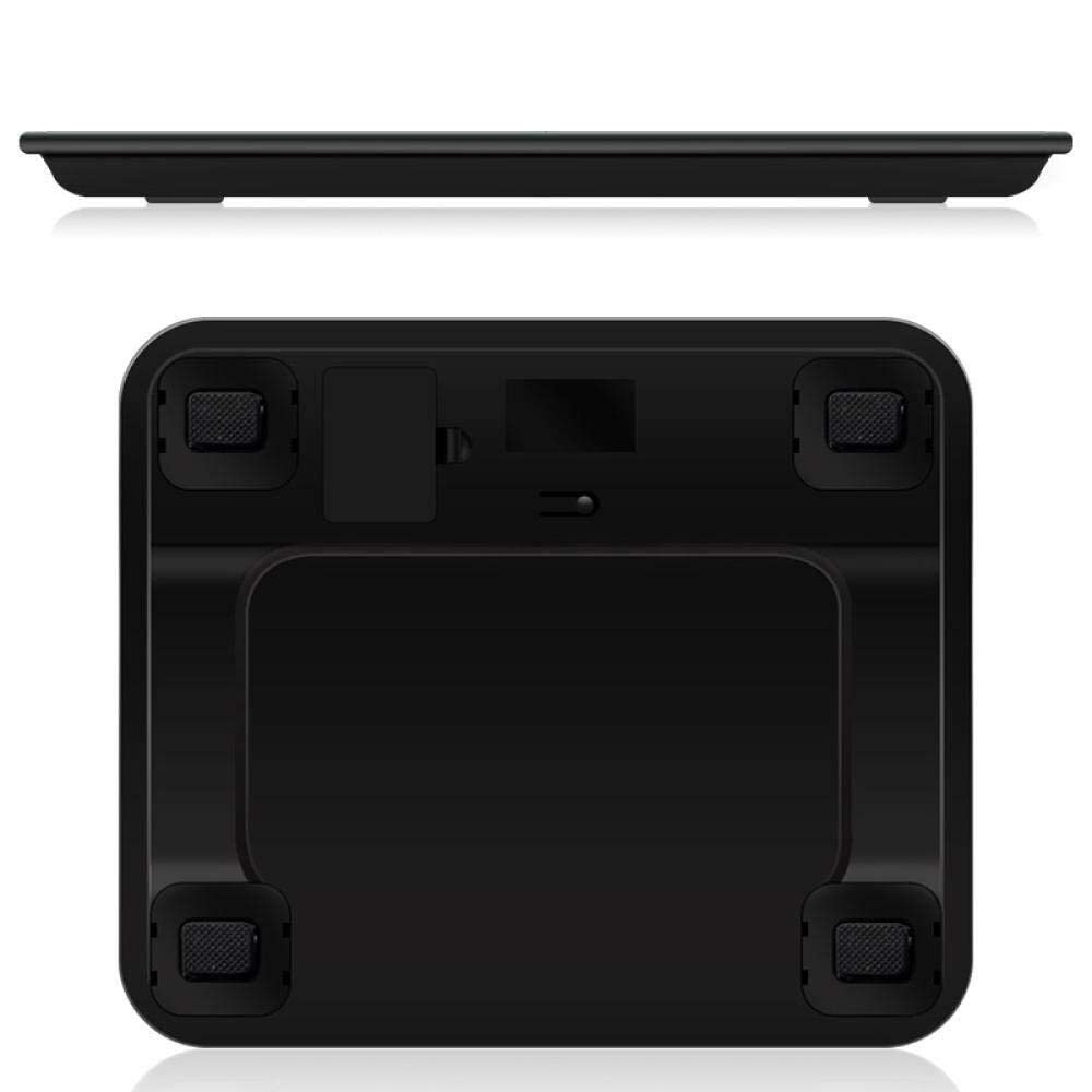 Waga Waga Waga ciała, Cyfrowa waga łazienkowa, Elektroniczna waga podłogowa, Skala tkanki tłuszczowej Bluetooth Maks. 180kg, Czarny/1169