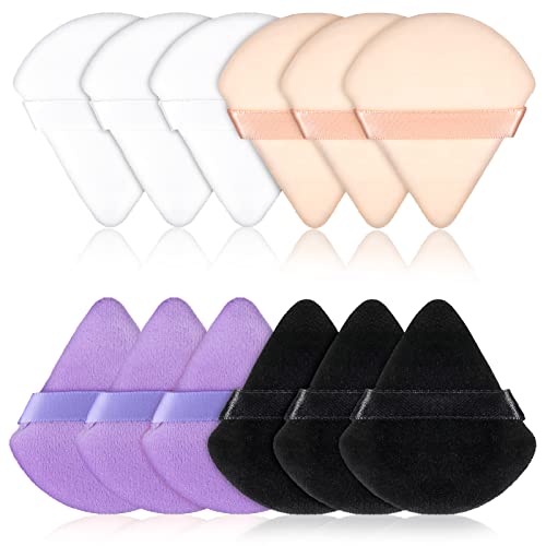 tao pipe 12 Piezas suave Esponja para Maquillaje facial en Húmedo Seco, Soplos de Polvo Aplicadores Multicolor Cojín de Base Cosmético