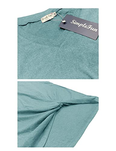 Image of SimpleFun Womens Tops and Blouses Dressy Casual Plus Size Lightweight T-shirts Sexy Shirts Light Green 3XL