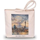 favplace Shopping Tasche mit Städtemotiv Auckland Neuseeland Tote Bag - Shopper bzw. Einkaufstasche für Fernweh oder Heimat - Reise Daybag - Jutebeutel