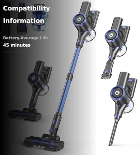 Cordless vacuum powerful pet hair suction in use
