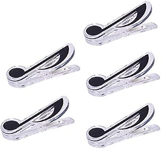 WANDIC Plastic Music Stand Sheet Book Page Clip Holder High notes Eight notes Note Little Seeding Transparent Clip Pack of 5