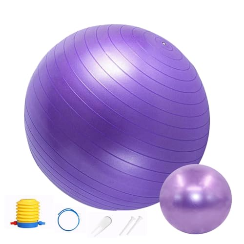 Sohapy Soft Exercise Ball Purple 25in Yoga Ball and Pilates Ball 9 Inch Anti-Burst for Pregnancy...
