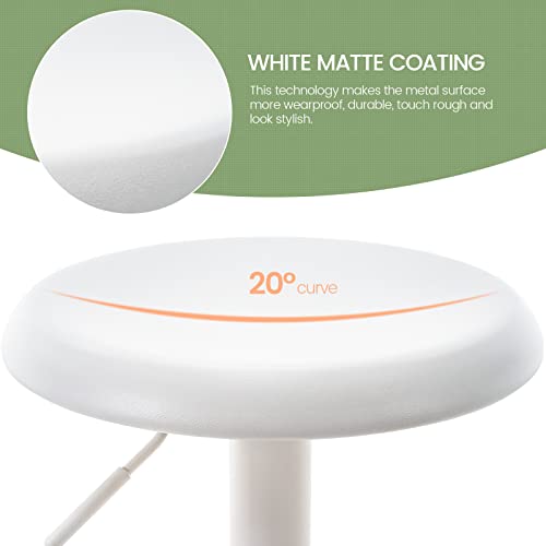Image of Brage Living Adjustable Bar Stools Set of 2, Swivel Round Metal Airlift Barstools, Backless Counter Height Bar Chairs for Kitchen Dining Room Pub Cafe (White)