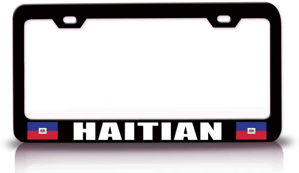 Haitian Flag Metal Car SUV Truck License Plate Frame Bl t73