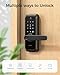 WiFi Video Smart Lock with Camera & Handle - 6-in-1 Keyless Entry (Fingerprint/App/Keypad/FOB/Key), Electric Deadbolt Door Knob for Front, Built-in WiFi, 2-Way Audio, Auto-Lock, Waterproof - Black