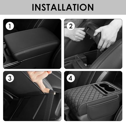Car Center Console Cover, Car Armrest Cover with 2 Storage & Cup Holder by AMZAUTO - Used condition - Image 4