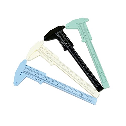 ASIBT 4PCS 0-150MM Mini Double Scale Plastic Vernier Caliper Ruler Measuring Tool
