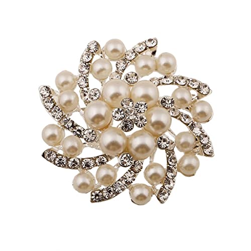 Broche fleur en strass double couche : l'élégance raffinée d'un bijou haute couture pour femme