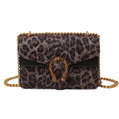 Image of MYHOZEE Crossbody Bags for Women - Snake Printed Clutch Purses Leather Chain Shoulder Bags Evening Handbags